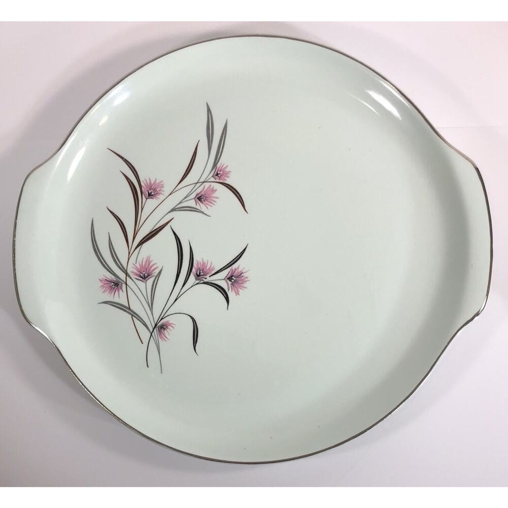 Vintage Universal Potteries Ballerina Mist Strawflower Chop Plate‎ Platter 12”